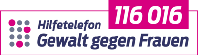 Das Logo des Hilftelefons "Gewalt gegen Frauen" mit der Rufnummer 116 016.